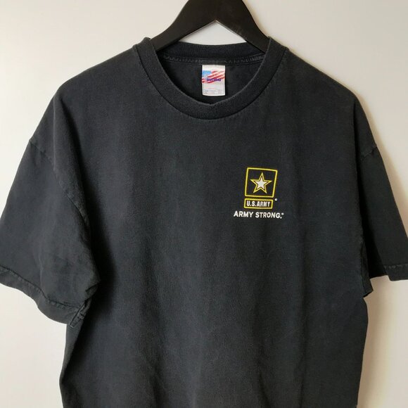 Vintage Y2K Army T Shirt Black XL Extra Large USA Graphic Tee Short Sleeve Solid - Picture 5 of 16